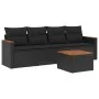 Set de muebles de jardín 5 pzas y cojines ratán sintético negro de , Conjuntos de jardín - Ref: Foro24-3225775, Precio: 296,1...