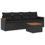 Set de muebles de jardín 5 pzas y cojines ratán sintético negro by , Garden sets - Ref: Foro24-3225775, Price: 295,16 €, Disc...