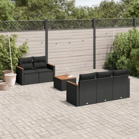 Set de sofás de jardín 6 piezas y cojines ratán sintético negro de , Conjuntos de jardín - Ref: Foro24-3225782, Precio: 394,7...