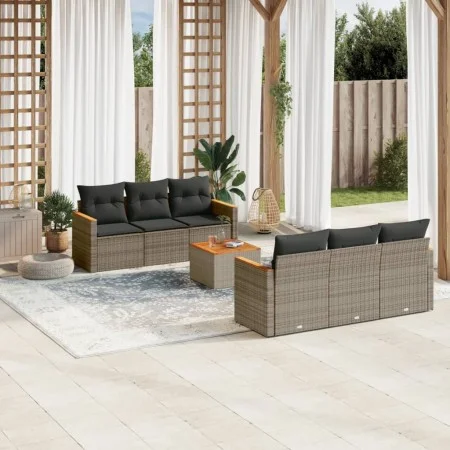 7-teiliges Gartensofa-Set mit grauen PE-Rattan-Kissen. von , Gartensets - Ref: Foro24-3225794, Preis: 412,22 €, Rabatt: %