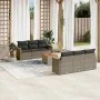 7-teiliges Gartensofa-Set mit grauen PE-Rattan-Kissen. von , Gartensets - Ref: Foro24-3225794, Preis: 412,22 €, Rabatt: %