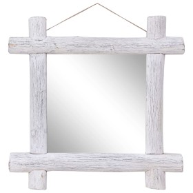 Weißer Spiegel aus recyceltem Massivholz, 70 x 70 cm von vidaXL, Spiegel - Ref: Foro24-283932, Preis: 78,70 €, Rabatt: %