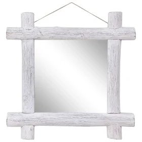 White recycled solid wood log mirror 70x70 cm by vidaXL, Mirrors - Ref: Foro24-283932, Price: 78,23 €, Discount: %