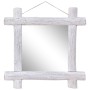 Weißer Spiegel aus recyceltem Massivholz, 70 x 70 cm von vidaXL, Spiegel - Ref: Foro24-283932, Preis: 78,70 €, Rabatt: %