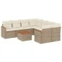 Gartensofa-Set, 9-teilig, mit Kissen, aus synthetischem Rattan in Beige. von , Gartensets - Ref: Foro24-3225827, Preis: 595,1...