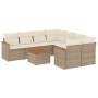Set de sofás de jardín 9 pzas con cojines ratán sintético beige by , Garden sets - Ref: Foro24-3225827, Price: 562,07 €, Disc...