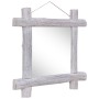 Espejo de troncos de madera maciza reciclada blanca 70x70 cm de vidaXL, Espejos - Ref: Foro24-283932, Precio: 78,92 €, Descue...