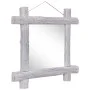 White recycled solid wood log mirror 70x70 cm by vidaXL, Mirrors - Ref: Foro24-283932, Price: 78,23 €, Discount: %
