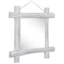 Weißer Spiegel aus recyceltem Massivholz, 70 x 70 cm von vidaXL, Spiegel - Ref: Foro24-283932, Preis: 78,23 €, Rabatt: %