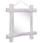 White recycled solid wood log mirror 70x70 cm by vidaXL, Mirrors - Ref: Foro24-283932, Price: 78,92 €, Discount: %