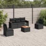 Set aus 6-teiligen Gartensofas und Kissen Kunstrattan schwarz von , Gartensets - Ref: Foro24-3225852, Preis: 346,99 €, Rabatt: %