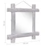 White recycled solid wood log mirror 70x70 cm by vidaXL, Mirrors - Ref: Foro24-283932, Price: 78,23 €, Discount: %