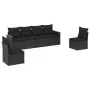 Set de sofás de jardín 6 piezas y cojines ratán sintético negro by , Garden sets - Ref: Foro24-3225859, Price: 374,51 €, Disc...