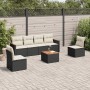 Garten-Essgruppe 7-teilig mit schwarzen Polstern aus synthetischem Rattan von , Gartensets - Ref: Foro24-3225867, Preis: 355,...