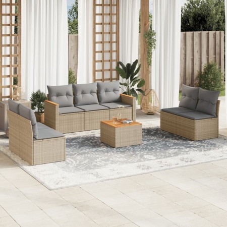 Juego de sofás jardín con cojines beige mezcla 8 pzas ratán PE by , Garden sets - Ref: Foro24-3225884, Price: 438,10 €, Disco...
