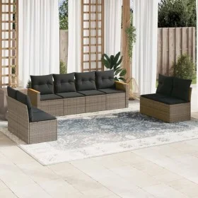 Set de sofás de jardín 8 pzas y cojines ratán sintético gris by , Garden sets - Ref: Foro24-3225892, Price: 441,66 €, Discoun...
