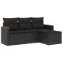 Juego de sofás jardín 4 pzas con cojines ratán sintético negro by , Garden sets - Ref: Foro24-3225901, Price: 245,35 €, Disco...