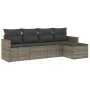 Juego de sofás jardín con cojines 5 pzas ratán sintético gris by , Garden sets - Ref: Foro24-3225920, Price: 278,19 €, Discou...