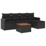 Set de sofás de jardín 6 piezas y cojines ratán sintético negro de , Conjuntos de jardín - Ref: Foro24-3225922, Precio: 336,7...