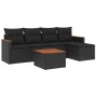Set de sofás de jardín 6 piezas y cojines ratán sintético negro by , Garden sets - Ref: Foro24-3225922, Price: 336,10 €, Disc...