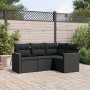 Juego de sofás jardín 4 pzas con cojines ratán sintético negro de , Conjuntos de jardín - Ref: Foro24-3225929, Precio: 275,90 €