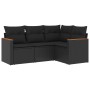 Gartensitzgruppe 4-teilig mit schwarzen Polstern aus synthetischem Rattan von , Gartensets - Ref: Foro24-3225929, Preis: 280,...