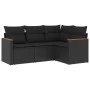 Juego de sofás jardín 4 pzas con cojines ratán sintético negro by , Garden sets - Ref: Foro24-3225929, Price: 289,87 €, Disco...