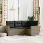 Set de sofás de jardín 4 pzas y cojines ratán sintético gris by , Garden sets - Ref: Foro24-3225934, Price: 257,75 €, Discoun...