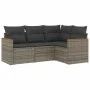 Set de sofás de jardín 4 pzas y cojines ratán sintético gris by , Garden sets - Ref: Foro24-3225934, Price: 257,75 €, Discoun...
