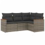 Set de sofás de jardín 4 pzas y cojines ratán sintético gris by , Garden sets - Ref: Foro24-3225934, Price: 249,26 €, Discoun...