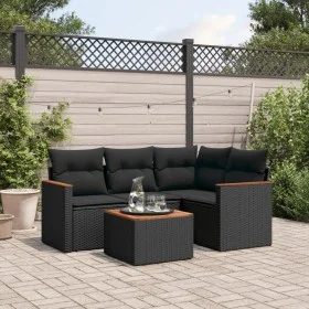 Gartenmöbel-Set, 5-teilig, mit schwarzen Polstern aus synthetischem Rattan. von , Gartensets - Ref: Foro24-3225936, Preis: 32...