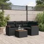 Set de muebles de jardín 5 pzas y cojines ratán sintético negro by , Garden sets - Ref: Foro24-3225936, Price: 329,69 €, Disc...
