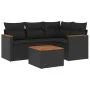 Set de muebles de jardín 5 pzas y cojines ratán sintético negro by , Garden sets - Ref: Foro24-3225936, Price: 329,69 €, Disc...
