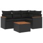 Set de muebles de jardín 5 pzas y cojines ratán sintético negro de , Conjuntos de jardín - Ref: Foro24-3225936, Precio: 322,6...