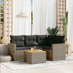 Juego de sofás jardín con cojines 5 pzas ratán sintético gris by , Garden sets - Ref: Foro24-3225941, Price: 302,35 €, Discou...