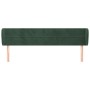 Cabecero de terciopelo verde oscuro 203x23x78/88 cm