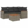 Juego de sofás jardín con cojines 5 pzas ratán sintético gris by , Garden sets - Ref: Foro24-3225941, Price: 302,35 €, Discou...