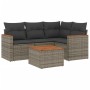 Juego de sofás jardín con cojines 5 pzas ratán sintético gris by , Garden sets - Ref: Foro24-3225941, Price: 287,69 €, Discou...