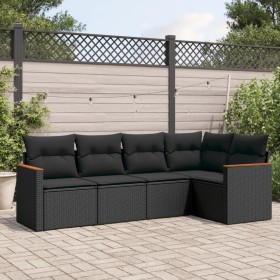 Gartenmöbel-Set, 5-teilig, mit schwarzen Polstern aus synthetischem Rattan. von , Gartensets - Ref: Foro24-3225943, Preis: 33...