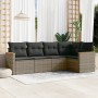 Gartensofa-Set mit 5-teiligen Kissen aus grauem synthetischem Rattan von , Gartensets - Ref: Foro24-3225948, Preis: 297,99 €,...