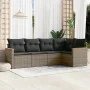 Juego de sofás jardín con cojines 5 pzas ratán sintético gris by , Garden sets - Ref: Foro24-3225948, Price: 307,98 €, Discou...