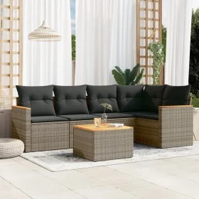 Set de muebles de jardín 6 pzas y cojines ratán sintético gris de , Conjuntos de jardín - Ref: Foro24-3225955, Precio: 346,58...