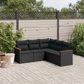 Gartenmöbel-Set, 5-teilig, mit schwarzen Polstern aus synthetischem Rattan. von , Gartensets - Ref: Foro24-3225957, Preis: 33...