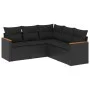 Gartenmöbel-Set, 5-teilig, mit schwarzen Polstern aus synthetischem Rattan. von , Gartensets - Ref: Foro24-3225957, Preis: 33...