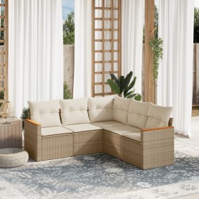 Gartensofa-Set mit 5-teiligen Kissen aus synthetischem Rattan in Beige. von , Gartensets - Ref: Foro24-3225960, Preis: 332,24...