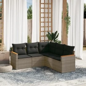 Juego de sofás jardín con cojines 5 pzas ratán sintético gris by , Garden sets - Ref: Foro24-3225962, Price: 307,98 €, Discou...