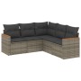 Juego de sofás jardín con cojines 5 pzas ratán sintético gris by , Garden sets - Ref: Foro24-3225962, Price: 297,99 €, Discou...