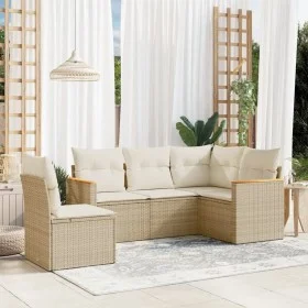 Juego de sofás jardín con cojines 5 pzas ratán sintético beige by , Garden sets - Ref: Foro24-3225974, Price: 368,97 €, Disco...
