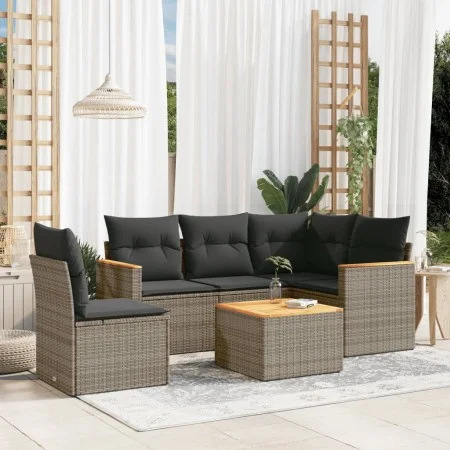 Gartenmöbel-Set, 6-teilig, mit grauen Polstern aus synthetischem Rattan. von , Gartensets - Ref: Foro24-3225983, Preis: 346,5...