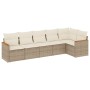 Gartensofa-Set mit 6-teiligen Kissen aus synthetischem Rattan in Beige. von , Gartensets - Ref: Foro24-3225988, Preis: 384,09...